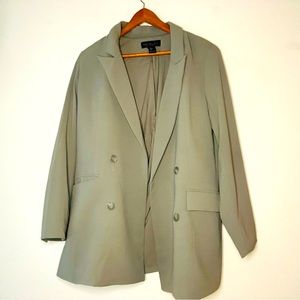 Oversized sage green blazer perfect for work or over a black dress on nights out